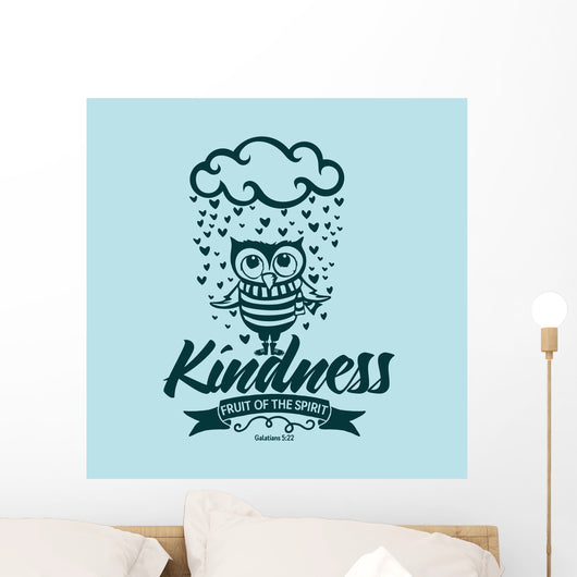 Biblical illustration. Christian lettering. Fruit of the spirit - kindness. Galatians 5:22 Wall Mural