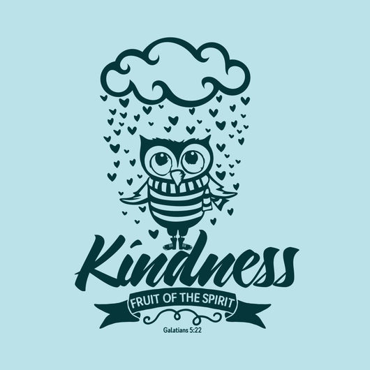 Biblical illustration. Christian lettering. Fruit of the spirit - kindness. Galatians 5:22 Wall Mural