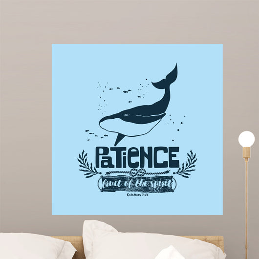 Biblical illustration. Christian lettering. Fruit of the spirit - patience. Galatians 5:22 Wall Mural