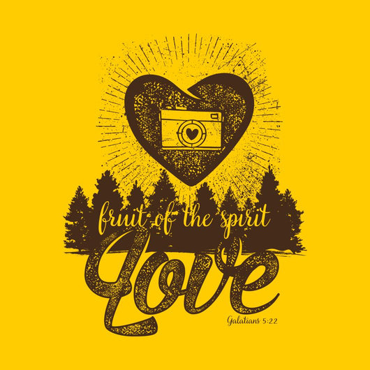 Biblical illustration. Christian lettering. Fruit of the spirit - love. Galatians 5:22 Wall Mural