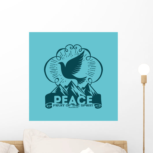 Biblical illustration. Christian lettering. Fruit of the spirit - peace. Galatians 5:22 Wall Mural