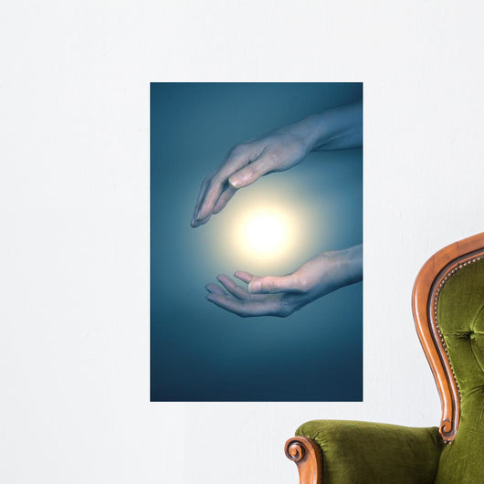 Reiki healing hands and energy Wall Mural