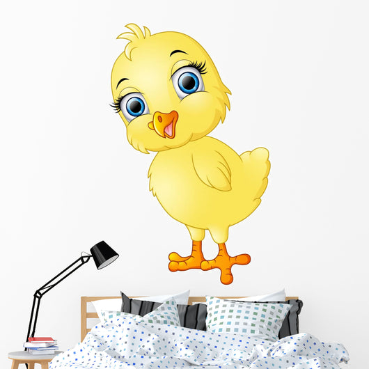 Happy chicks cartoon Wall Decal