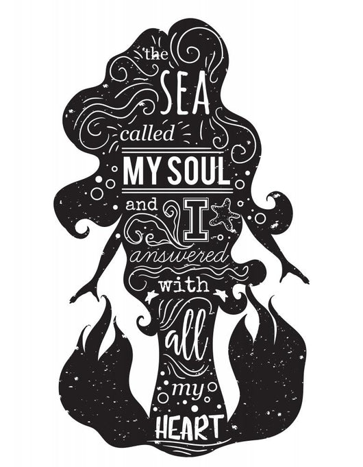 Silhouette Mermaid with Inspirational Wall Decal