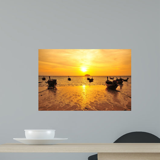 Beach on Tropical Islands at Sunrise Wall Mural