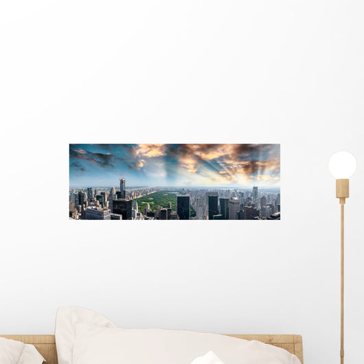 Panoramic aerial view of Central Park and surrounding buildings Wall Mural