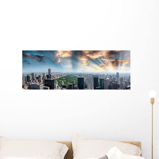 Panoramic aerial view of Central Park and surrounding buildings Wall Mural