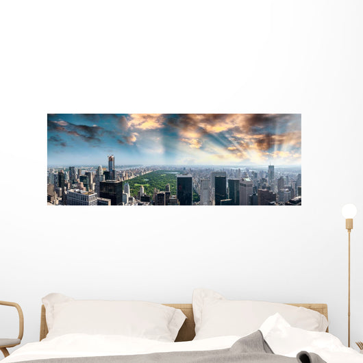 Panoramic aerial view of Central Park and surrounding buildings Wall Mural