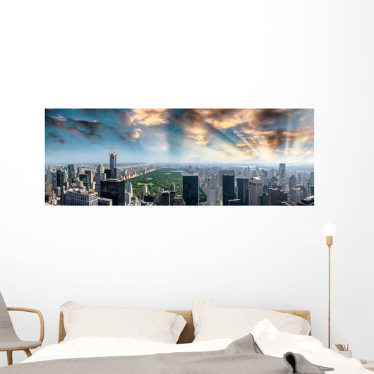 Panoramic aerial view of Central Park and surrounding buildings Wall Mural