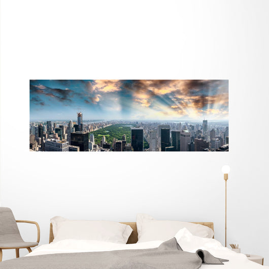 Panoramic aerial view of Central Park and surrounding buildings Wall Mural