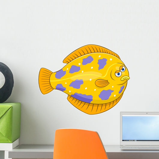 Cartoon flounder Wall Decal