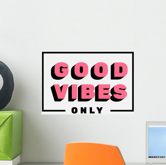 Good Vibes Only Lettering Wall Mural