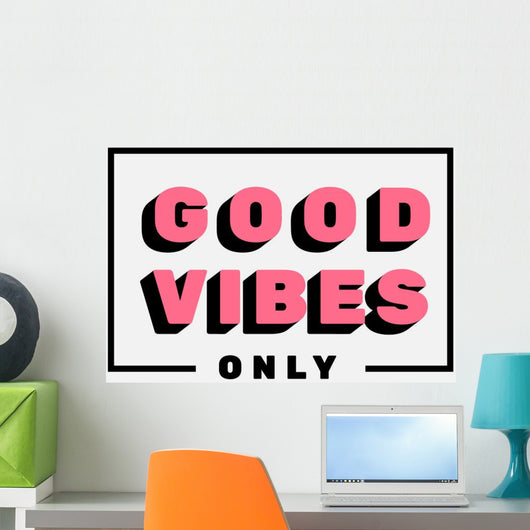 Good Vibes Only Lettering Wall Mural