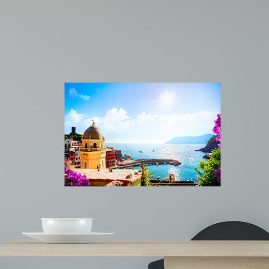 art Romantic Seascape in Five lands, Vernazza, Cinque Terre, Lig Wall Mural