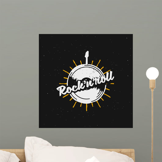 Rock'n'roll retro badge Wall Mural
