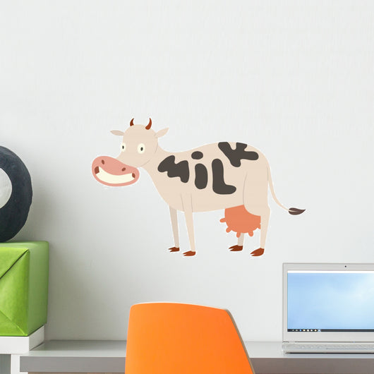 Cartoon cow character isolated Wall Decal