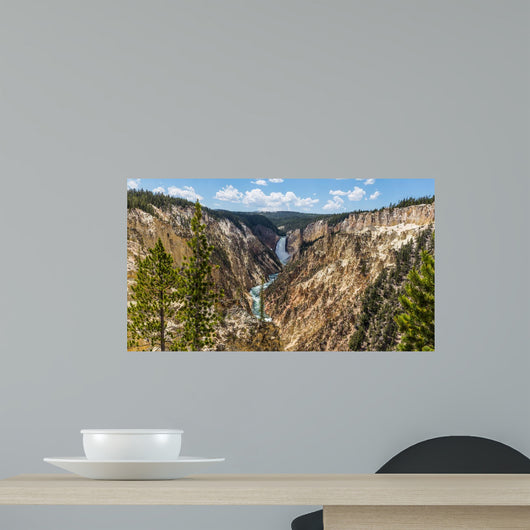 The Lower Falls at the Grand Canyon of the Yellowstone seen from Artist Point. Yellowstone National Park, Wyoming Wall Mural