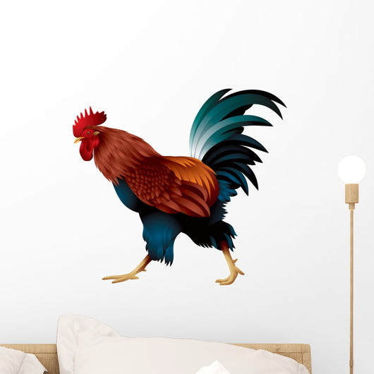 Rooster, the symbol of the Chinese New Year 2017 realistic color vector illustration Wall Decal