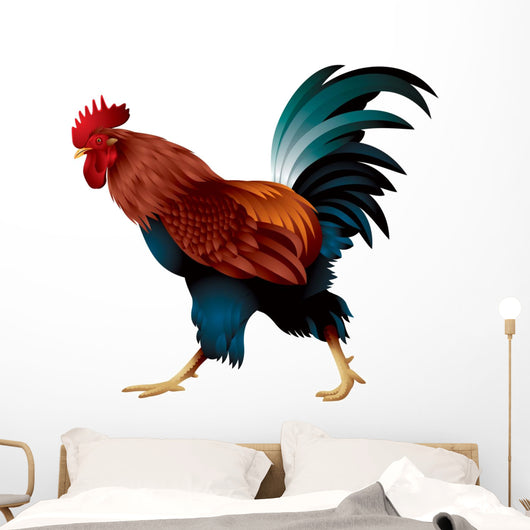 Rooster, the symbol of the Chinese New Year 2017 realistic color vector illustration  Wall Decal