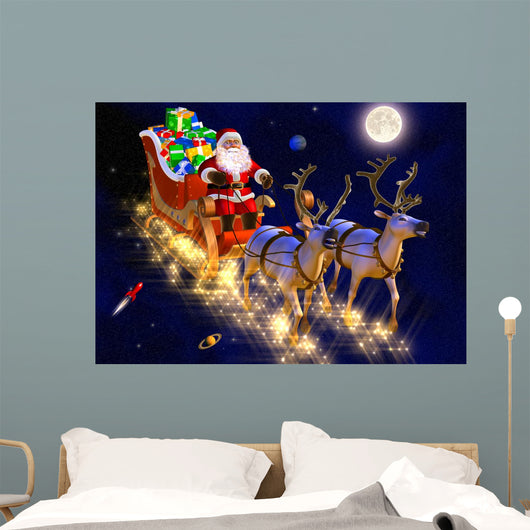 santa claus in his sledge Wall Mural