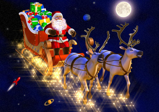 santa claus in his sledge Wall Mural