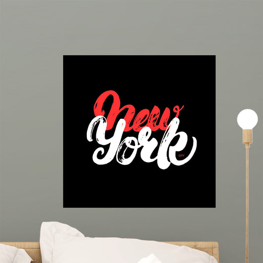 New York city hand written lettering for poster, tee print. Wall Mural