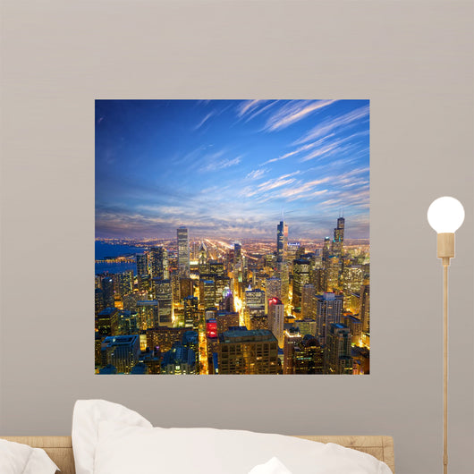Chicago at dusk Wall Mural
