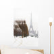 Snowy day in Paris - misty Eiffel Tower and lots of snow Wall Mural