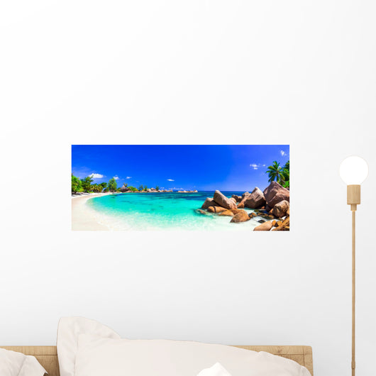 amazing tropical holidays in paradise beaches of Seychelles,Praslin Wall Mural