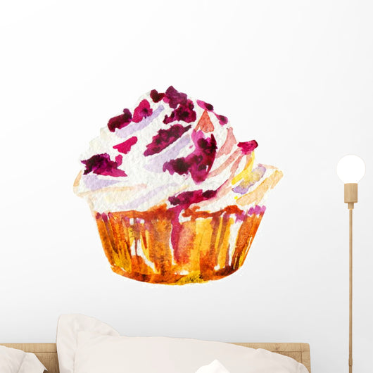 Hand Drawn Watercolor Raspberry Wall Decal