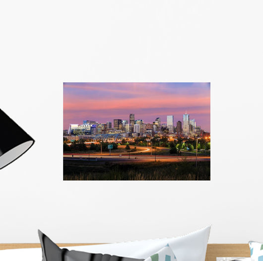Denver Skyline Long Exposure Wall Decal