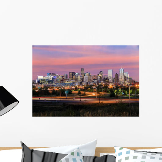 Denver Skyline Long Exposure Wall Decal