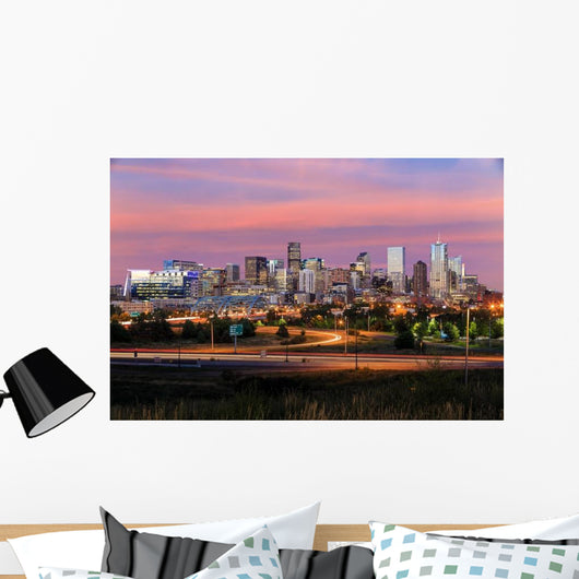 Denver Skyline Long Exposure Wall Decal