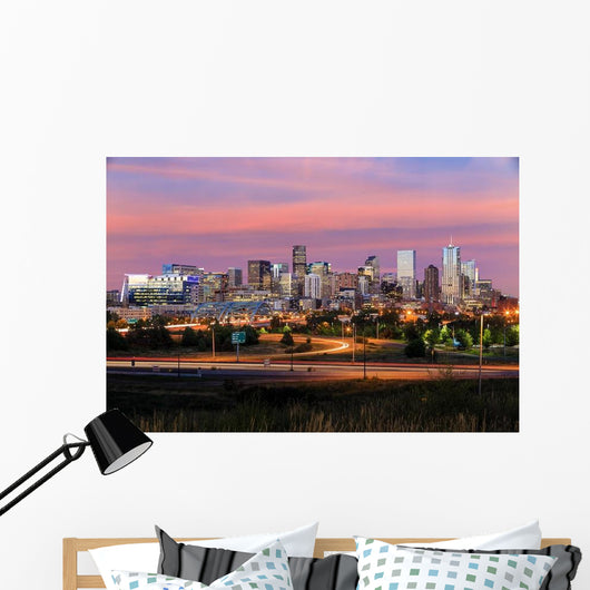 Denver Skyline Long Exposure Wall Decal