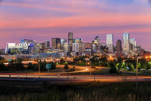 Denver Skyline Long Exposure Wall Decal