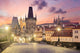 Charles Bridge in Prague at sunrise, Czech, Europe Wall Decal