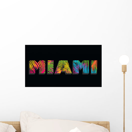 Miami Lettering with Colorful Wall Decal
