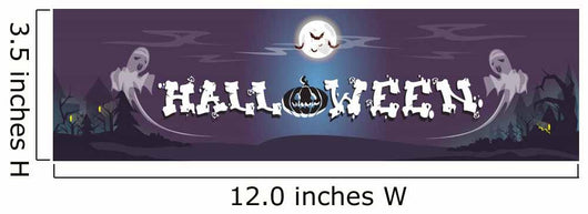 Happy Halloween Ghosts House Card Banner Wall Mural