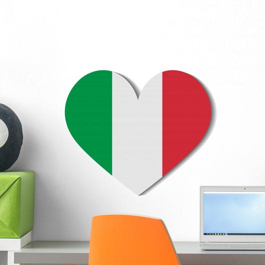 heart flag italy Wall Decal