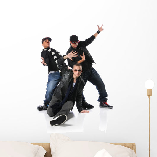 Three Young Man Dancing Wall Decal