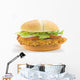 crisp chicken burger with tomato onion cheese lettuce Wall Decal