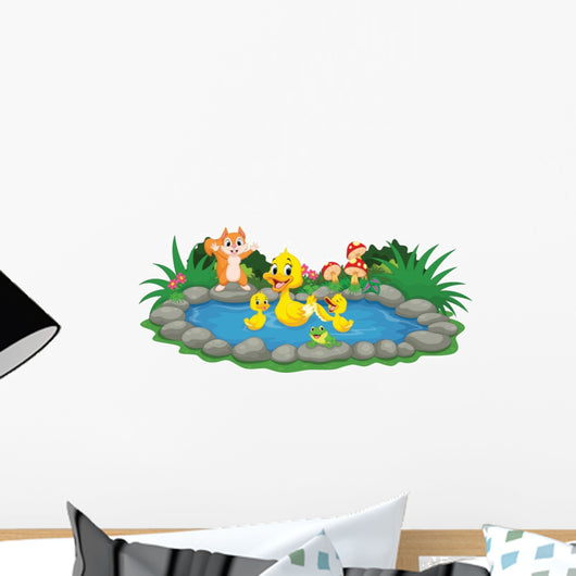Mother Duck and Ducklings Wall Decal