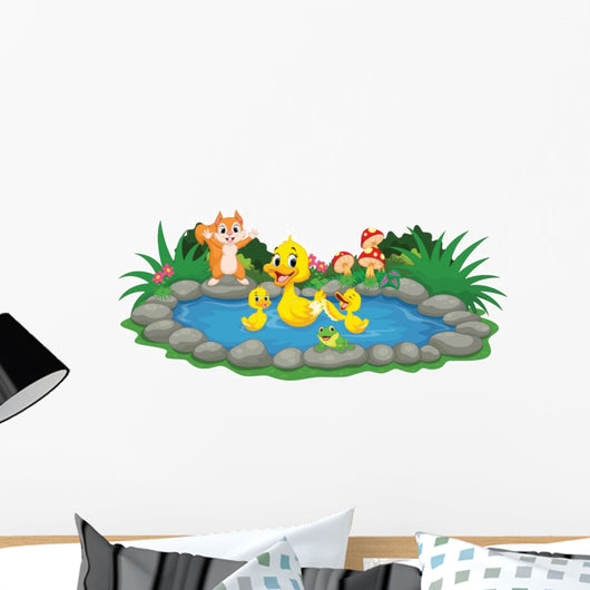 Mother Duck and Ducklings Wall Decal