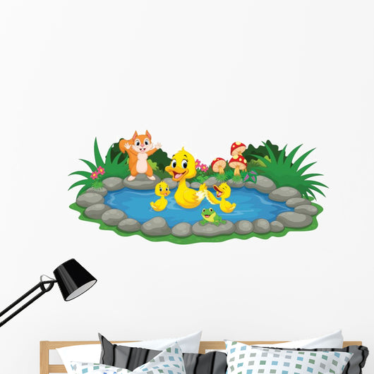 Mother Duck and Ducklings Wall Decal