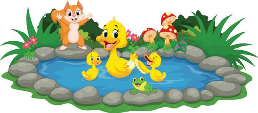 Mother Duck and Ducklings Wall Decal
