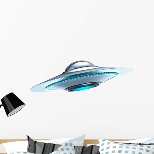 Glowing Flying Saucer Wall Decal