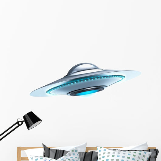 Glowing Flying Saucer Wall Decal