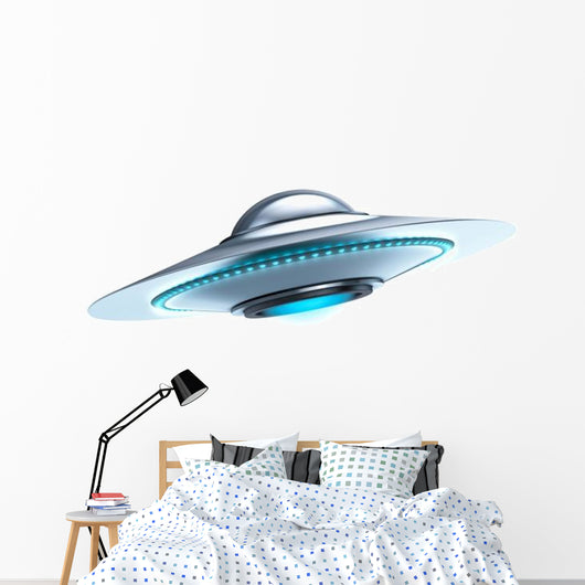 Glowing Flying Saucer Wall Decal