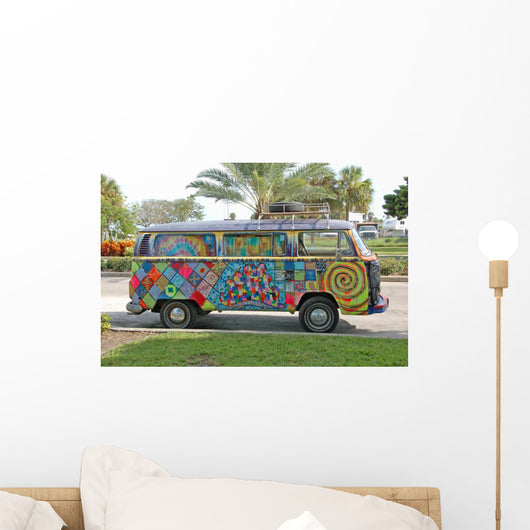 Volkwagen Bus with Graffiti Wall Mural
