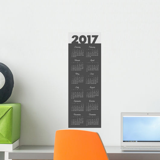 Vector Simple 2017 year calendar Wall Mural
